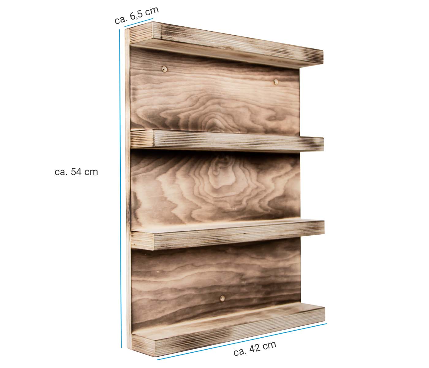 Gewürzregal Holz Geflammt Vintage