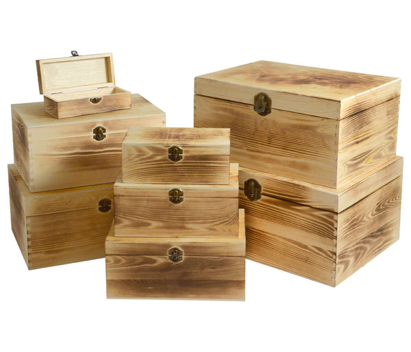 Holzboxen geflammt Aufbewahrungsbox Holz Regal Dekoration