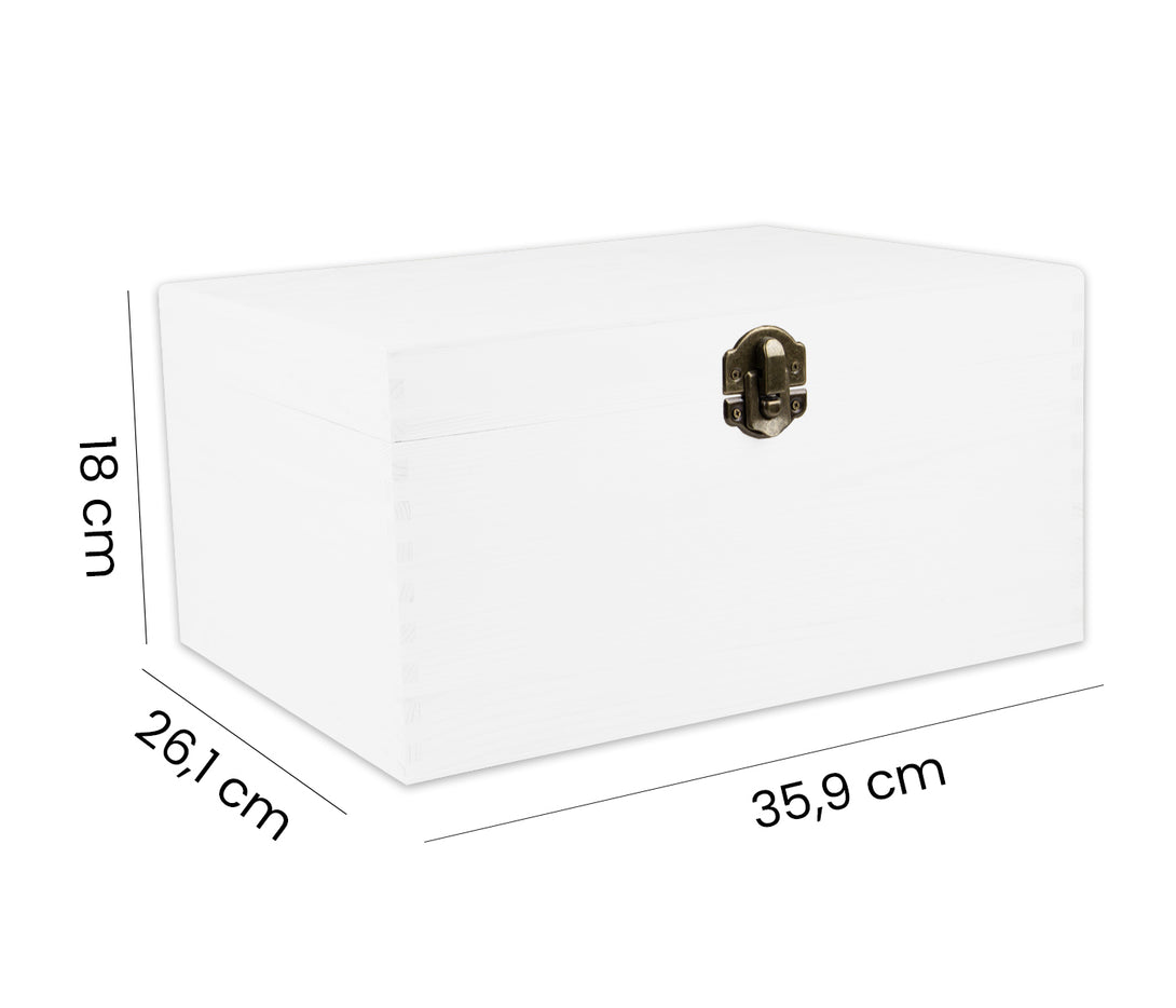 Holzbox mit Deckel weiß